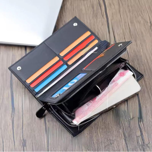 Men's Premium Leather Zipper Wallet – Sleek & Stylish