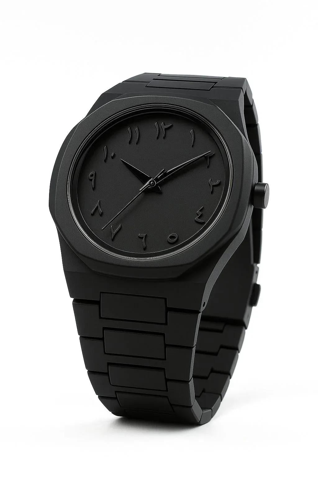 Black Arabic Aura – Obsidian Original Timepiece