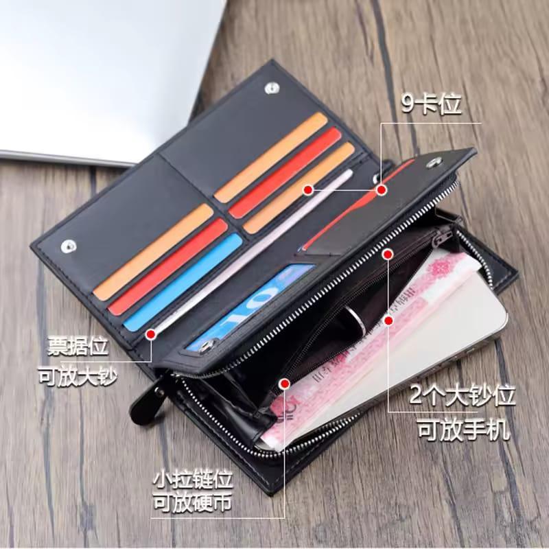Men's Premium Leather Zipper Wallet – Sleek & Stylish