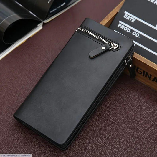 Men's Premium Leather Zipper Wallet – Sleek & Stylish